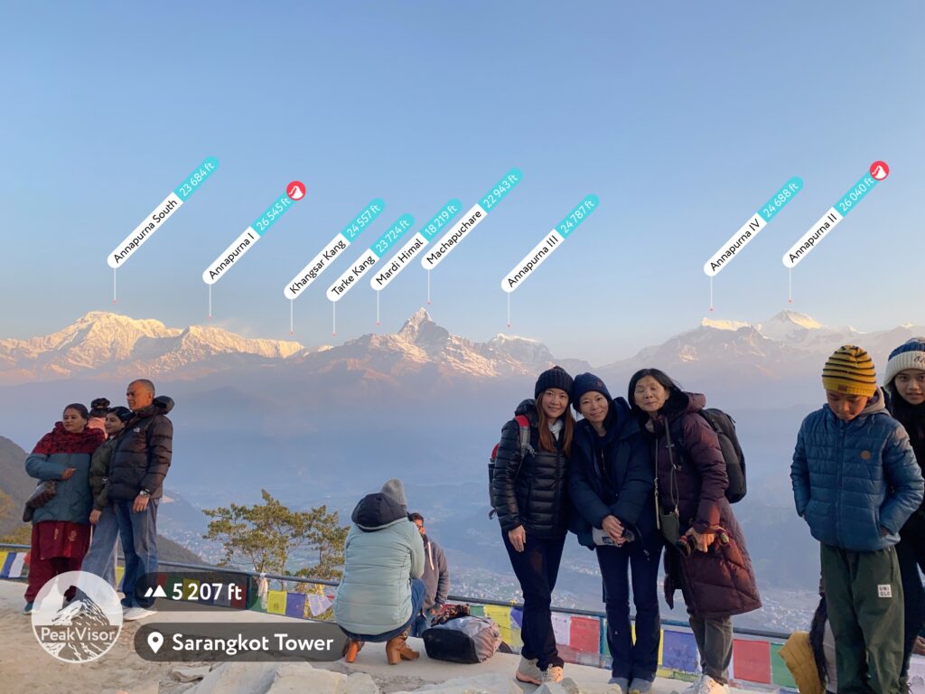 Travellers enjoying Sarangkot Sunrise Tour Pokhara