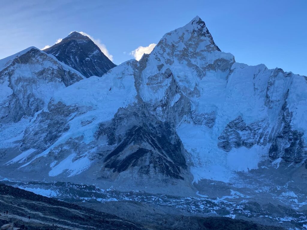 Mount Everest and Nuptse viewed from Kala Patthar Trek summit at 5545m on the Everest Base Camp Trek