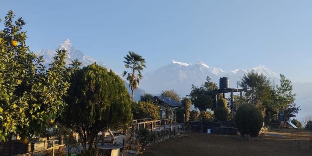 Annapurna mountain view from Astam Village during the Dhampus via Astam Village day hike