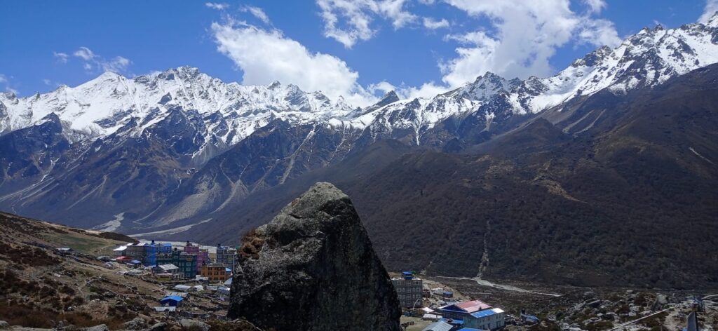 Panoramic view of the Langtang Range on the Kyanjin Gompa Trek above Kyanjin Gompa