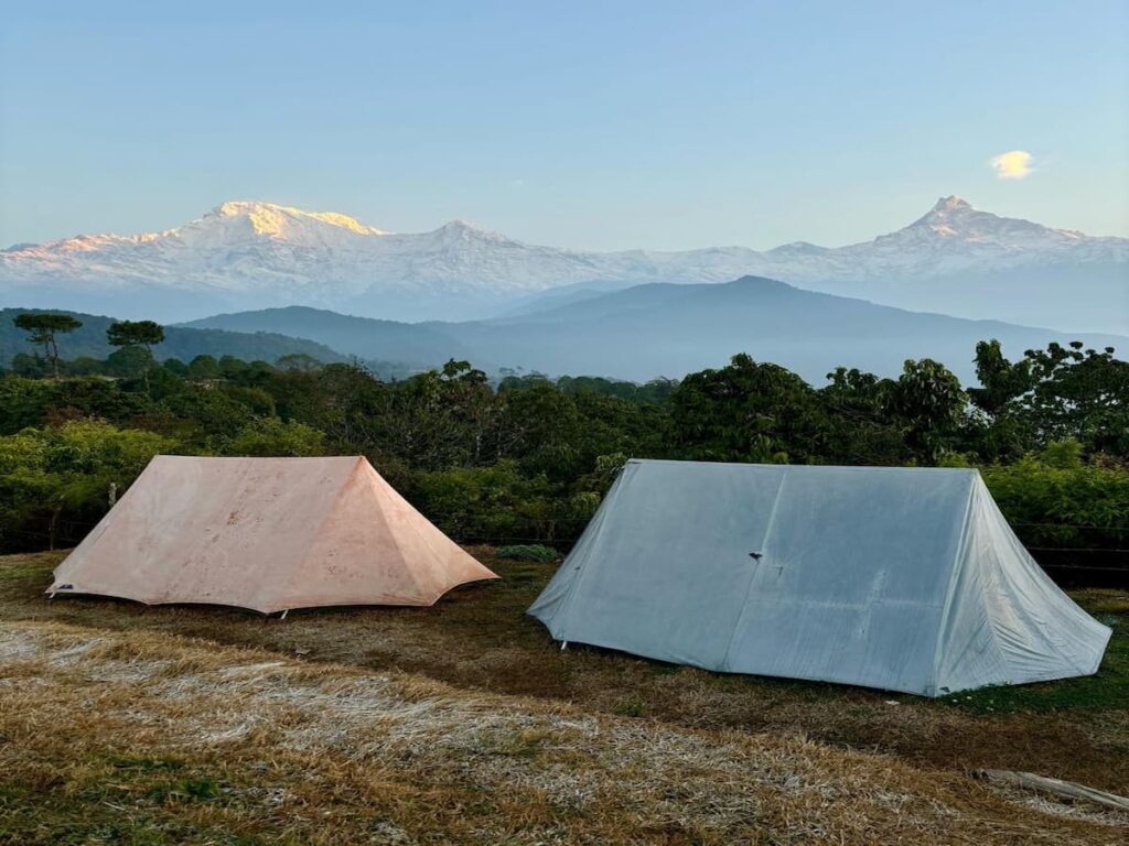 Sunrise over Annapurna and Machhapuchhre from Australian Camp on the best short trek in Annapurna region