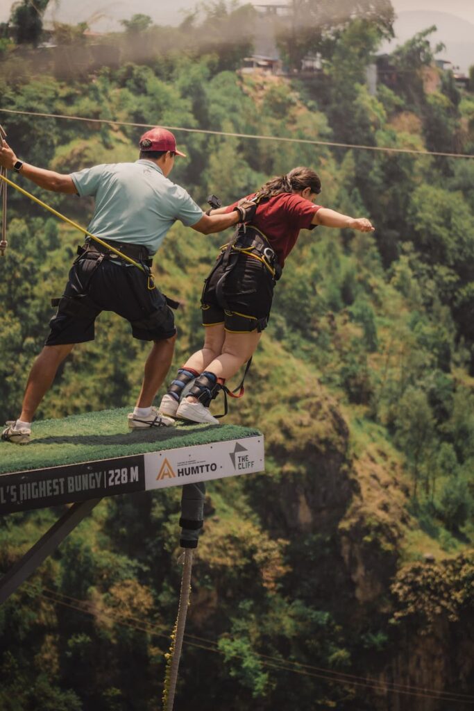 Nepal's Highest Bungee launch platform, 228 metres above the gorge