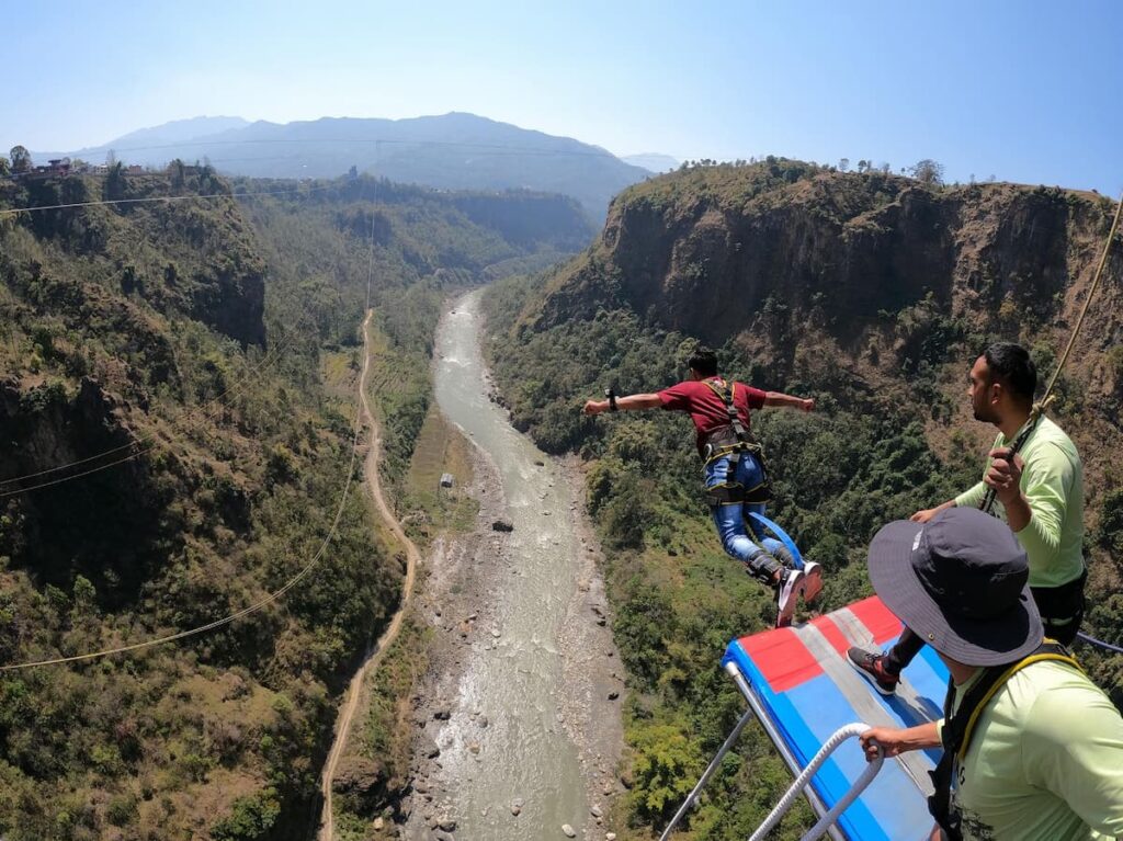 Bungee jumping in Pokhara — a top adventure sport over Seti River Gorge