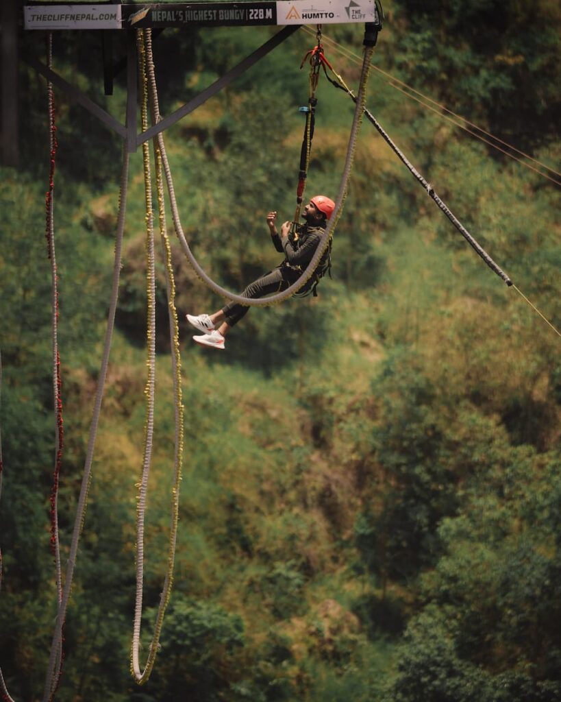Guest on the swing ride, World's Second Highest Bungee Jump