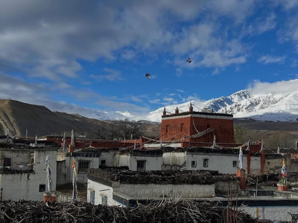 A red monastery building in Lo-Manthang, visited during the Lo Manthang Trek